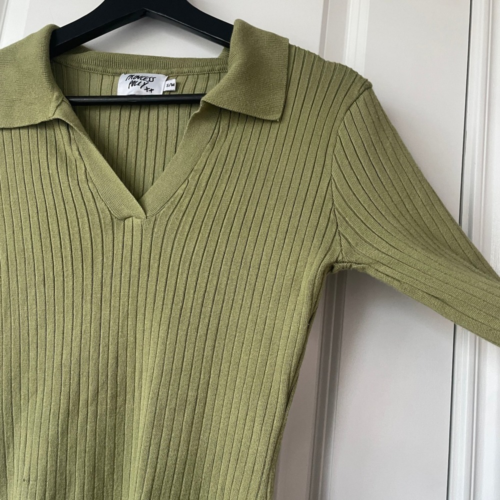 Princess Polly Talia Knit Mini Dress Pistachio Green S/M Bodycon Y2K Party Club - Picture 3 of 7